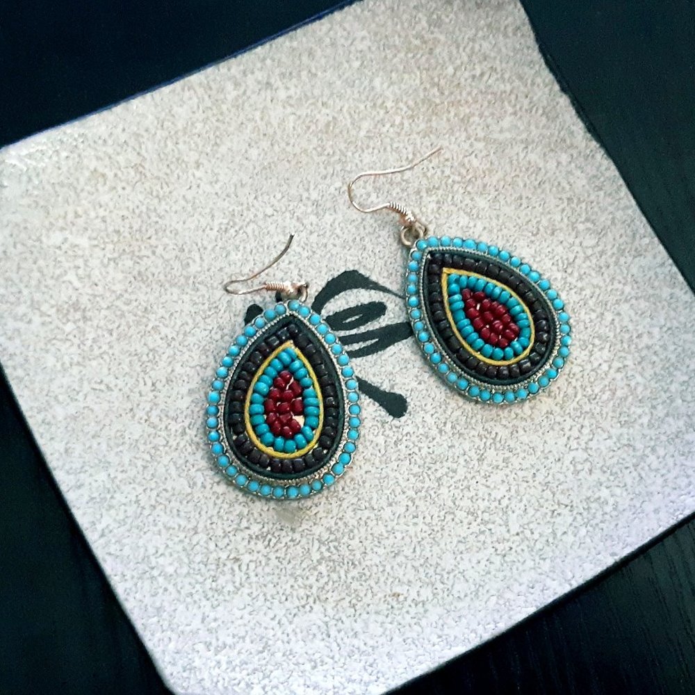 Beaded Boho Teardrop Earrings BOGO 50% Off!